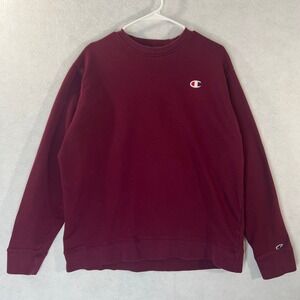 Vintage Champion Sweatshirt Crewneck Maroon Mens Size Large Blank Y2k Casual
